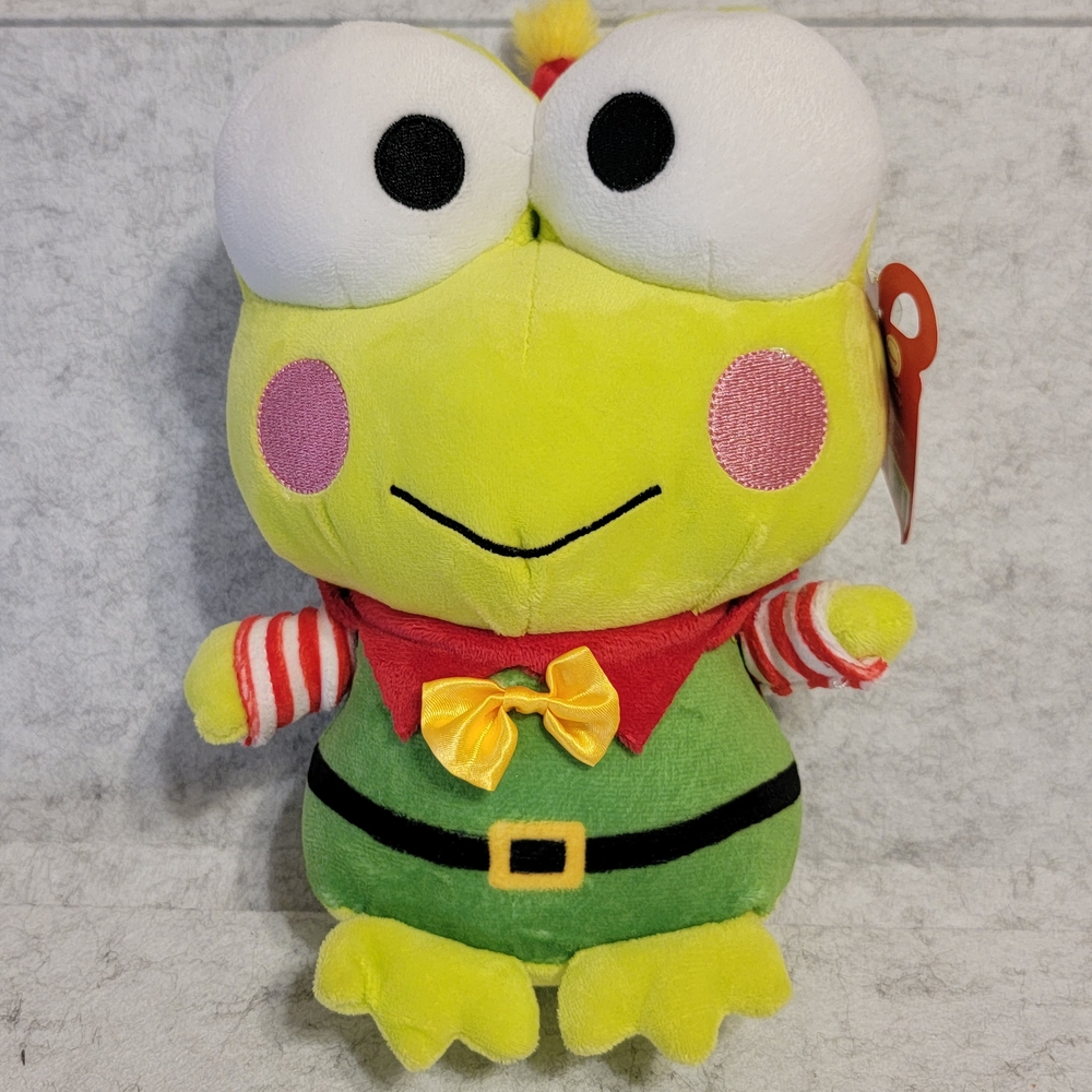 NWT Sanrio Hello Kitty and Friends Keroppi Holiday Christmas Elf Plush 9" 2023